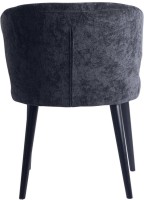 Fiori Eetkamerstoel | Antraciet | Zachte Stof | Zwarte Houten Poten