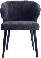 Fiori Eetkamerstoel | Antraciet | Zachte Stof | Zwarte Houten Poten