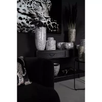 Fiori Eetkamerstoel | Antraciet | Zachte Stof | Zwarte Houten Poten