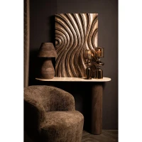 Peake Tafellamp | Bruin Mangohout | Rond – Low