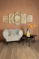Sharlene Wandpaneel Set | MDF | Goud | Antiqued | 5 Stuks – Luxe / Hotel Chique