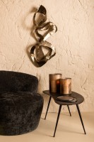 Neven Gouden Aluminium Swirl Wandpaneel S | Handgemaakt