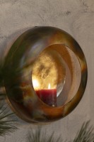 Prestyn Ronde Wandkaarsenhouder | Stormlight 20x20 cm | Koperkleurig IJzer