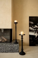 Zival Kaarsenhouder | Zwart Aluminium Rond Hoog 80 cm