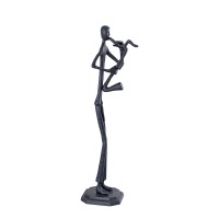 Kali Beeld | Man met Saxofoon Zwart Aluminium 70 cm
