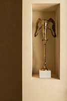 Horton Olifant Beeld | Champagne Aluminium | Marmeren Basis 65 cm