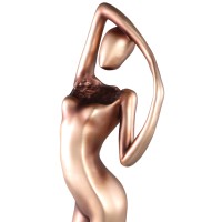 Leonne Vrouwenbeeld | Goud Polyester 92 cm