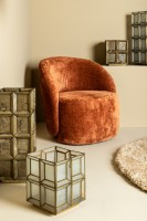 Layra Tafellamp | Wit Melkglas & Antieke Afwerking | 30 cm Hoog