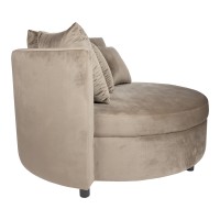 Fayen Loveseat | Fluweel Sand | Half Ronde Luxe Fauteuil | 121x121x68 cm