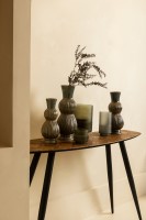 Miral Windlicht | Groen Glas | Rond | Frosted Bottom – 25 cm Hoog