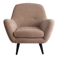 Donny Fauteuil | Cream Fluweel | Zwarte Houten Poten | 92x82x84 cm