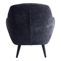 Donny Fauteuil | Anthracite Fluweel | Zwarte Houten Poten | 92x82x84 cm