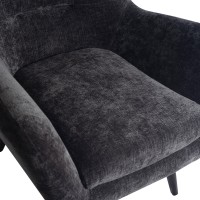 Donny Fauteuil | Anthracite Fluweel | Zwarte Houten Poten | 92x82x84 cm