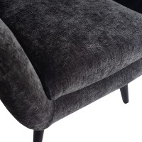 Donny Fauteuil | Anthracite Fluweel | Zwarte Houten Poten | 92x82x84 cm