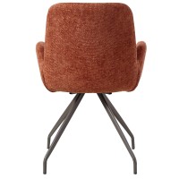 Athena Rust Dining Chair | Luxe Eetkamerstoel met Stoffering en Armleuningen