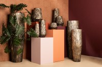 Deandra Silver Aluminium Pot | Ronde Lage Bloempot met Golvend Patroon | Medium 24x28 cm