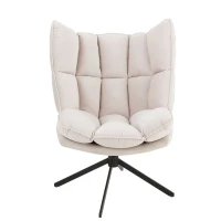 J-Line Fauteuil Relax Kussen op Frame | Textiel/Metaal | Beige – 73×92×78 cm