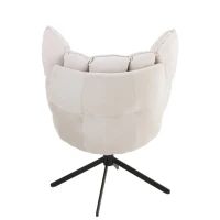 J-Line Fauteuil Relax Kussen op Frame | Textiel/Metaal | Beige – 73×92×78 cm