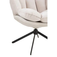 J-Line Fauteuil Relax Kussen op Frame | Textiel/Metaal | Beige – 73×92×78 cm