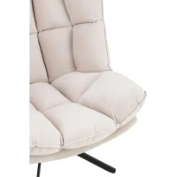 J-Line Fauteuil Relax Kussen op Frame | Textiel/Metaal | Beige – 73×92×78 cm