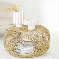 J-Line Salontafel Aluminium | Goudkleurig | Rond – Small – 76,2×76,2×40,6 cm