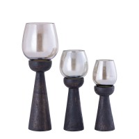 Qez Stormlight Luster | Bruin Mango Hout & Glas | M – 24 cm