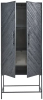 Rens Black Wooden Cabinet | Zwarte Houten Kast met Metalen Frame en 2 Deuren | 186 cm Hoog