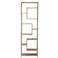 Duana Playful Gold Iron Open Cabinet High | Gouden Metalen Open Kast | Meerdere Plateaus – 195 cm Hoog