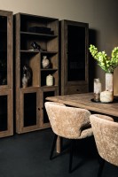 Oak Cabinet Armarium | Robuuste Eikenkast Grijs met 1 Deur en 4 Lades | 220 cm Hoog