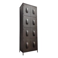 Acalia Brown Kast | 8 Deuren | Industrieel & Stabiel – 40x184x62 cm