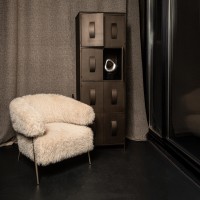 Acalia Brown Kast | 8 Deuren | Industrieel & Stabiel – 40x184x62 cm