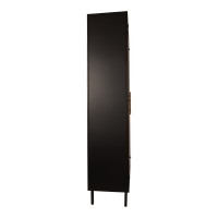 Sayan Cabinet | Zwart & Goud | 4 Planken | Chique Opbergruimte | 70x185x39 cm