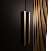 Sayan Cabinet | Zwart & Goud | 4 Planken | Chique Opbergruimte | 70x185x39 cm