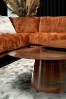 Comprador Copper Iron Coffeetable Round SV2 | Set van 2 Ronde Salontafels | 120x35 cm