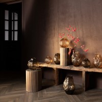 Narin Glazen Vaas Bruin S | Onregelmatige Vorm, 26 cm