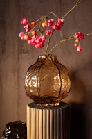 Narin Glazen Vaas Bruin S | Onregelmatige Vorm, 26 cm