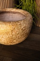 Skye-Leigh Taupe Ronde Cement Pot L | Natuursteen Look
