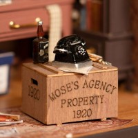 DIY House Mose's Detective Agency with LED lighting, Robotime, DG157, 20x12.8x15.8cm