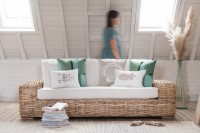 J-Line cushion Shell - cotton - beige/white