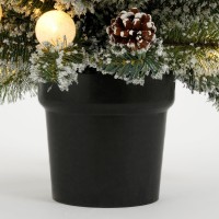 Kaprun Kunstkerstboom in Pot met LED Verlichting en Timerfunctie - H90 cm - Groen, Zilver