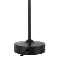 LED battery/ table lamp "Pina" 30 cm high, made of metal (black) and glass (white), integrated LEDs, warm white