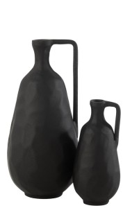 J-Line Vase Goa Aluminum Black Large