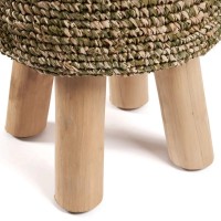 The Raffia Tressed Stool - Jungle Green