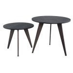 Werdy Black Iron Coffeetable Veneer Top Round SV2