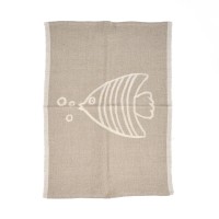 The Linen Fish Keukenhanddoek - Naturel Wit - 50x70