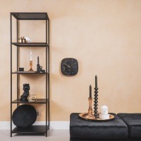 Wall Clock -Square Numbers-Metal/Glass-Black- 29x4.3x29cm