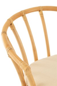 J-Line chair + cushion - jute/textile - natural/white