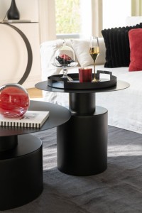 J-Line Side Table Round Metal Black