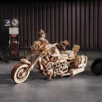 Wooden Puzzle 3D Cruiser Motorcycle, Robotime, LK504, 27x11.6x16cm