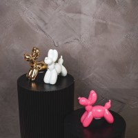 Ornament- Spaarpot Ballon Hond- Neon Roze-17x7x17cm